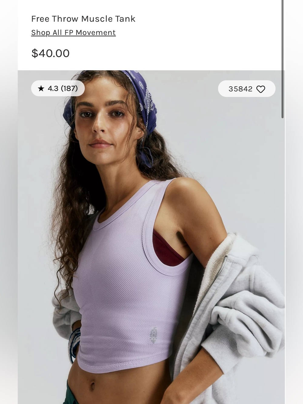 Free People Movement Light Pink Free Throw Muscle Tank